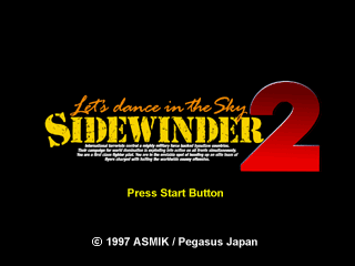 Sidewinder 2 title screen for Playstation
